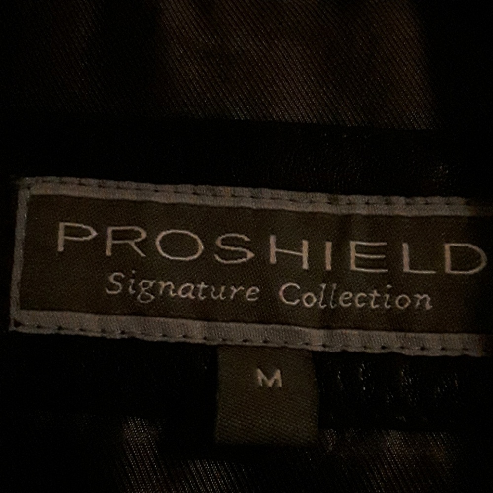 Black leather jacket made by proshield